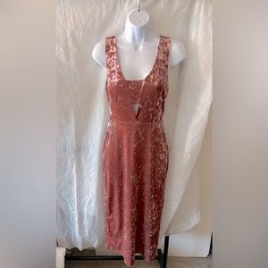 Fraiche by J crushed Pink Velvet Dress S